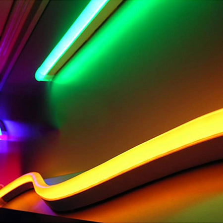 Striscia Neon Flex Led Ip67 160w Rgb 24v Luce Multicolore Esterni Bobina 10metri