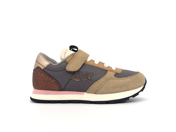 SUN68 Sneakers Girl's Kate Glitter Top Grigio Medio