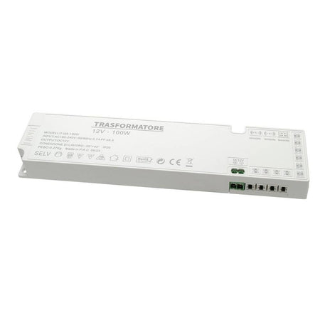 Alimentatore Slim 100 Watt Trasformatore Corrente 12v Strisce Luci Led Qs-100w