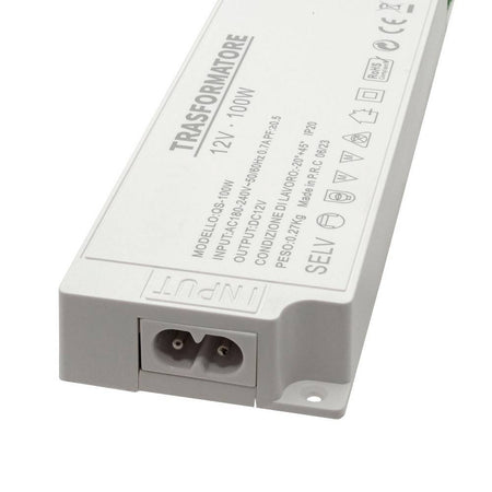 Alimentatore Slim 100 Watt Trasformatore Corrente 12v Strisce Luci Led Qs-100w