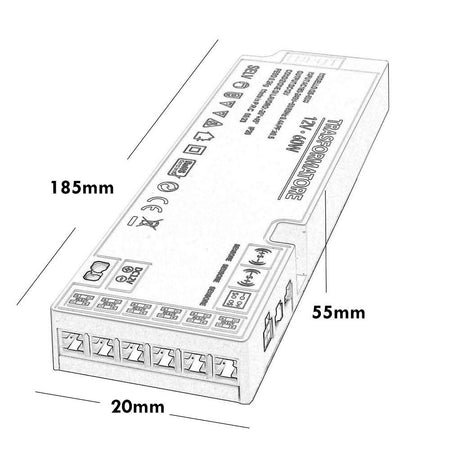 Alimentatore Slim 60w Trasformatore Corrente 12v Strisce Luci Led Sensori Qs-60w