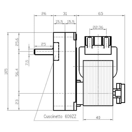 Motoriduttore Kenta K9177310 stufe a pellet 14702073
