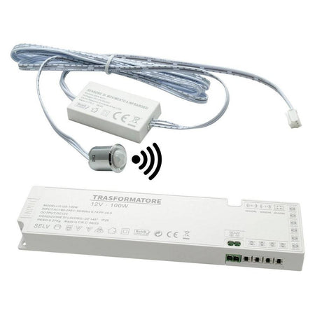 Kit Mini Interruttore Sensore Movimento Infrarossi 12v 24v Pir 100w Strisce Luci Led