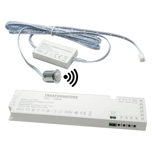 Kit Mini Interruttore Sensore Movimento Infrarossi 12v 24v Pir 100w Strisce Luci Led