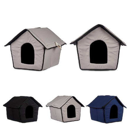 Casetta Pieghevole per Animali Domestici in Tessuto Blu 47x46x40cm Cani e Gatti