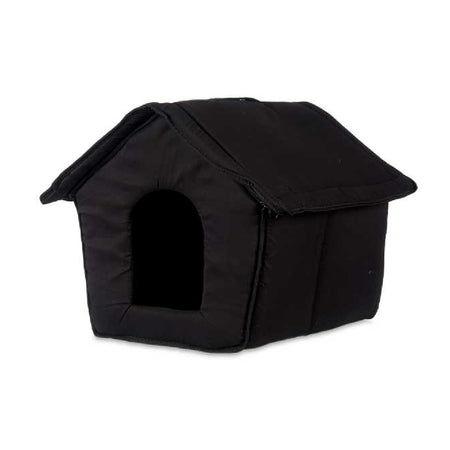 Casetta Pieghevole per Animali Domestici in Tessuto Nero 47x46x40cm Cani e Gatti