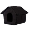 Casetta Pieghevole per Animali Domestici in Tessuto Nero 47x46x40cm Cani e Gatti