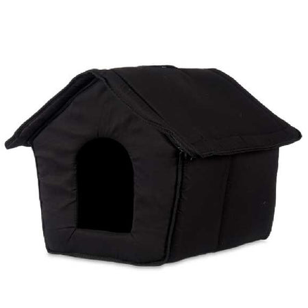 Casetta Pieghevole per Animali Domestici in Tessuto Nero 47x46x40cm Cani e Gatti