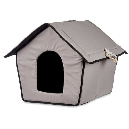Casetta Pieghevole per Animali Domestici in Tessuto Grigio 43x43x36cm Cani e Gatti