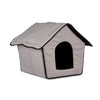 Casetta Pieghevole per Animali Domestici in Tessuto Grigio 43x43x36cm Cani e Gatti