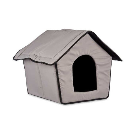 Casetta Pieghevole per Animali Domestici in Tessuto Grigio 43x43x36cm Cani e Gatti