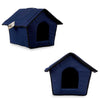 Casetta Pieghevole per Animali Domestici in Tessuto Blu 43x43x36cm Cani e Gatti