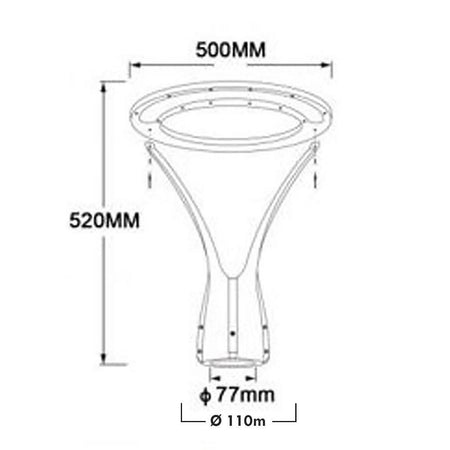 Lampione Moderno Led 100w Cerchio Fungo Ip65 Luce Esterni Giardino Cortile Gd-100w