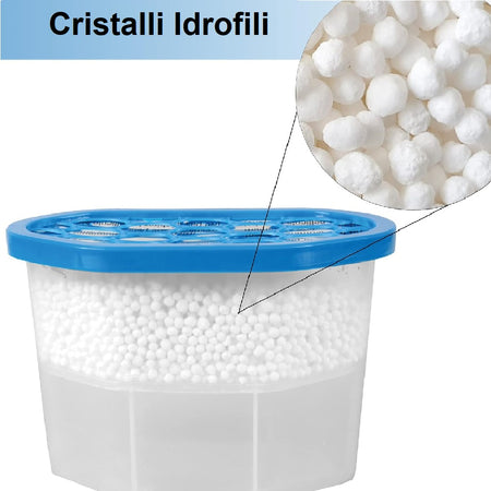 Deumidificatore Casa Portatile 6pz 1000ml contro Muffa Assorbi Umidità Aria pura