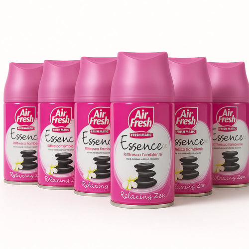 AIR FRESH Deomatic Set 6x250 ml Ricarica Spray Profumatore Ambiente Relaxing Zen