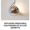 Lampadario Sfera Vetro Pendente Globo E27 Lampada Orientabile Sospensione Lp-87