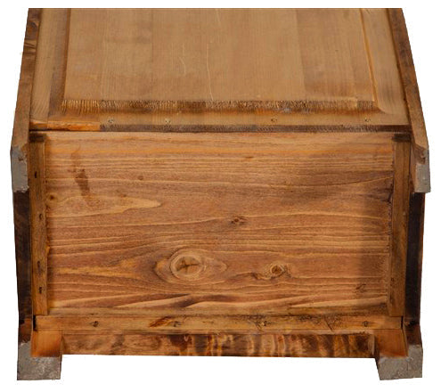 Biscottini Piccola libreria Country in legno massello di tiglio finitura noce L40xPR25xH98 cm. Made in Italy