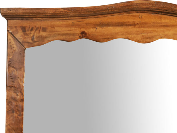 Biscottini Specchiera a muro in legno massello di tiglio finitura noce L90xPR5xH83 cm Made in Italy