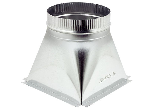 Tramoggia zincata spessore 6 decimi con aletta base 250 x 250 mm a M variabile