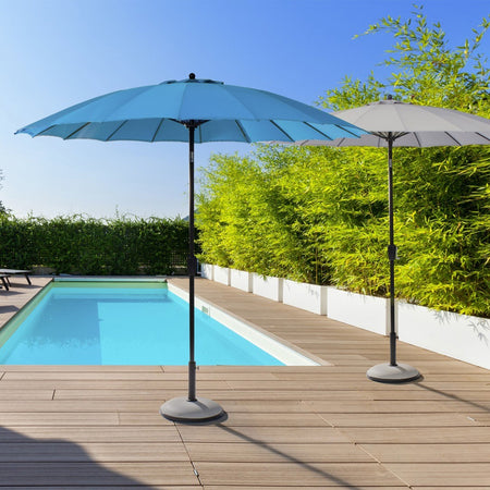 Ombrellone palo centrale "Atlanta" in acciaio verniciato a polvere per giardino e balcone Ø 270 cm