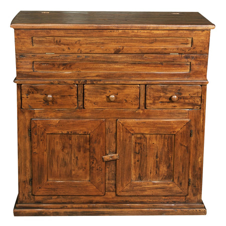 Biscottini Biscottini Madia legno massello tiglio finitura noce 100x55x101 cassetti ante