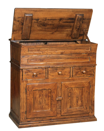 Biscottini Biscottini Madia legno massello tiglio finitura noce 100x55x101 cassetti ante