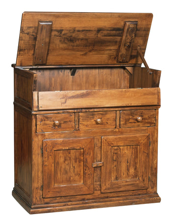 Biscottini Biscottini Madia legno massello tiglio finitura noce 100x55x101 cassetti ante