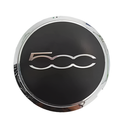 1 Tappo Coprimozzo Borchie Fiat 500 135mm Compatibile Coppetta dal 2007 Bordo Cromato