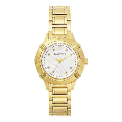 Orologio NAUTICA donna Capri acciaio dorato / bianco
