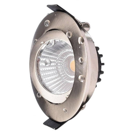 Faretto Incasso Tondo Slim Luce Box Doccia Led 8w Orientabile Dimmerabile Nichel
