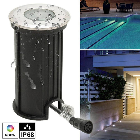 Mini Faretto Led Rgbw 24v Calpestabile Incasso 40 Mm Segnapassi 3w Rgb 4000k Dmx