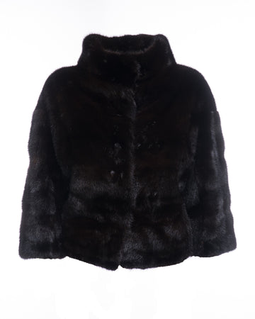 Greta - Giacca Donna Nera in vera pelliccia