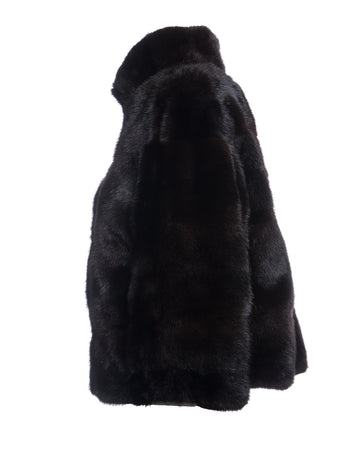 Greta - Giacca Donna Nera in vera pelliccia