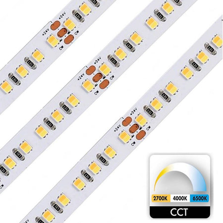 Striscia 700led 86w Cct 2700k A 6500k Dimmerabile Strip Adesiva Profili Bobina 5mt