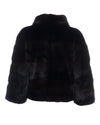 Greta - Giacca Donna Nera in vera pelliccia