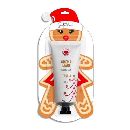 Crema Mani Fragola Seta Blu 100ml Idea Regalo Natale Confezione Omino Marzapane