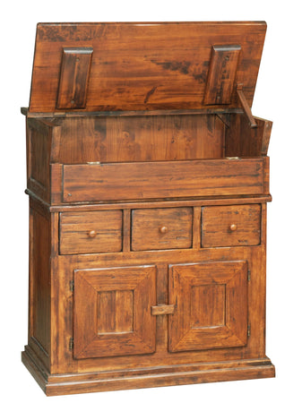 Biscottini Madia in Legno Massello di Tiglio Biscottini Noce 81x45x92 Made in Italy