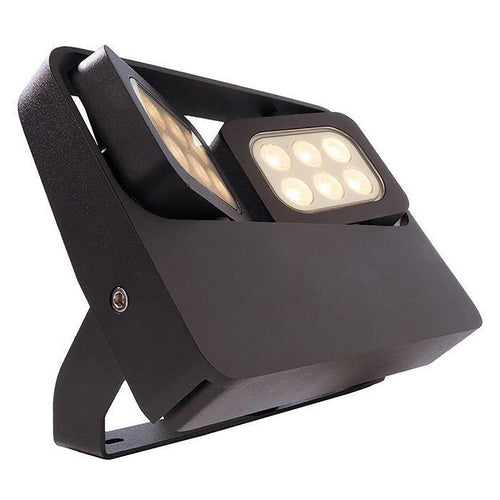 Faretto Led 12w Doppio Diffusore Orientabile Faro Staffa Ip65 Luce Esterni Giardino