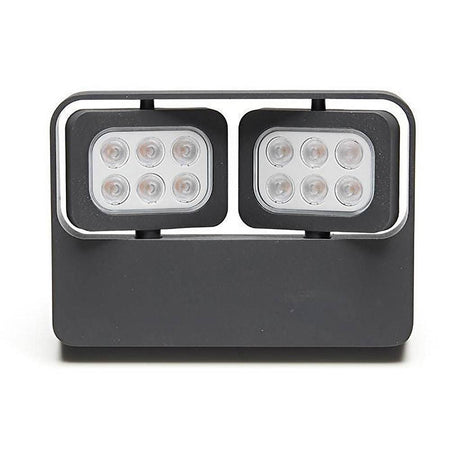Faretto Led 12w Doppio Diffusore Orientabile Faro Staffa Ip65 Luce Esterni Giardino