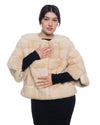Terry - Giacca Donna Beige in vera pelliccia