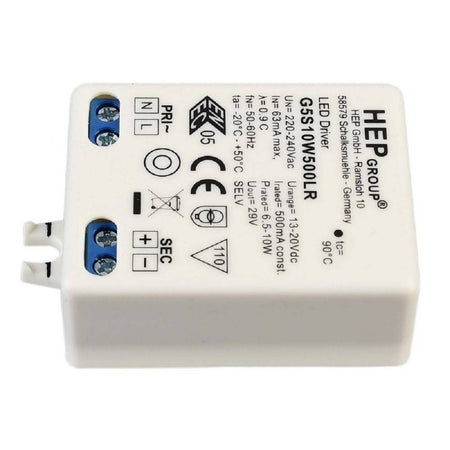 Trasformatore Led Driver Alimentatore Bianco 10 W 13-20 V 500 Ma Lampade Strisce