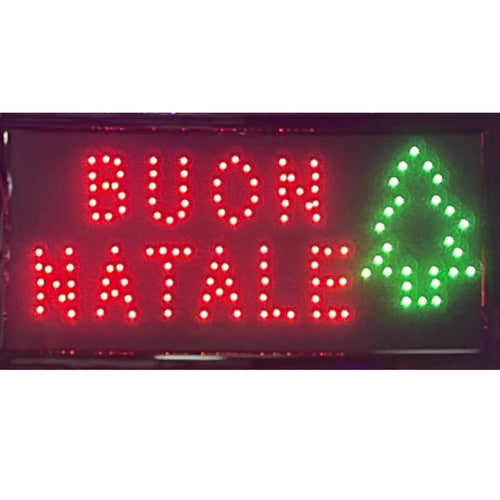 Insegna Luminosa Led Per Negozio Con Scritta Buon Natale Addobbi Decorazioni