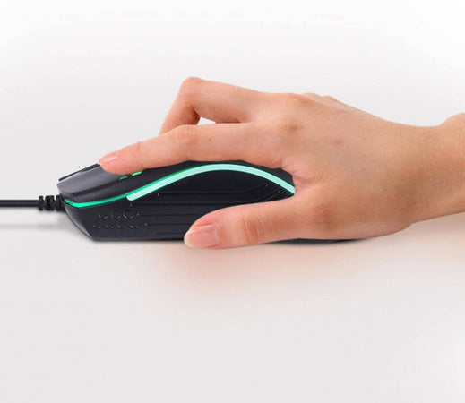 Mouse Gaming Con Filo Leggero Luci A Led Multicolor Effetto Traforato Per Pc