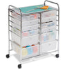 Carrello Cassettiera Multiuso 12 Cassetti Bianco 4Ruote Casa Ufficio Estetica Tattoo