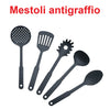 Set Padelle Induzione Pietra Antiaderenti 20/24/28 cm con Coperchi e 5mestoli Grigio