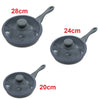 Set Padelle Induzione Pietra Antiaderenti 20/24/28 cm con Coperchi e 5mestoli Grigio