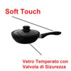Set Padelle Induzione Pietra Antiaderenti 20/24/28 cm con Coperchi e 5mestoli Nero