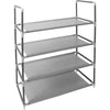 Scarpiera 4 Ripiani 12 Posti Porta Scarpe in Metallo Salvaspazio 72x58x28cm