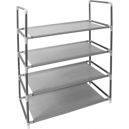 Scarpiera 4 Ripiani 12 Posti Porta Scarpe in Metallo Salvaspazio 72x58x28cm