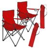 2pz Sedia Campeggio Portatile Pieghevole Telo Oxford Sacca con Maniglia H90cm Rosso